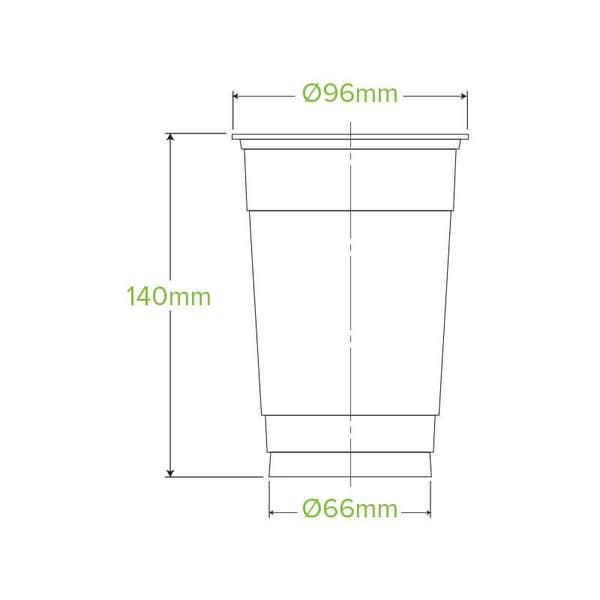 BioPak 600ml Clear Unbranded BioCup - (Pack of 1000)