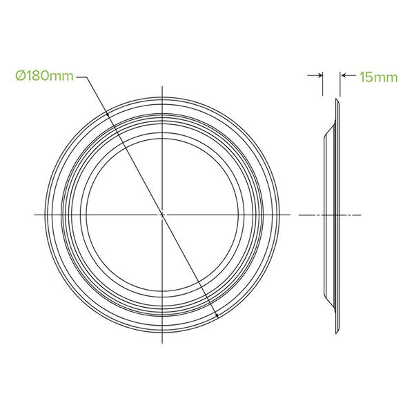 BioPak 10 Pack - 18cm / 7" White BioPlates in Plastic Sleeves - (Carton of 80)