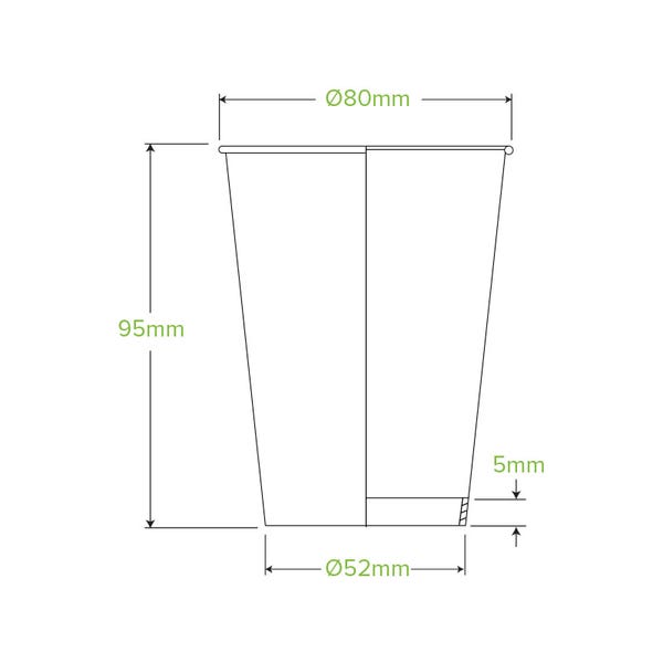 BioPak 25 Pack - 295ml / 8oz (90mm) Art Series Single Wall BioCup - (Carton of 100)