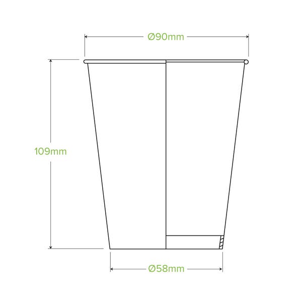 BioPak 25 Pack - 12oz Cold Paper BioCup - (Carton of 125)