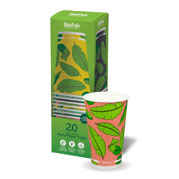 BioPak 20 Pack - 16oz Cold Paper BioCup - (Carton of 100)