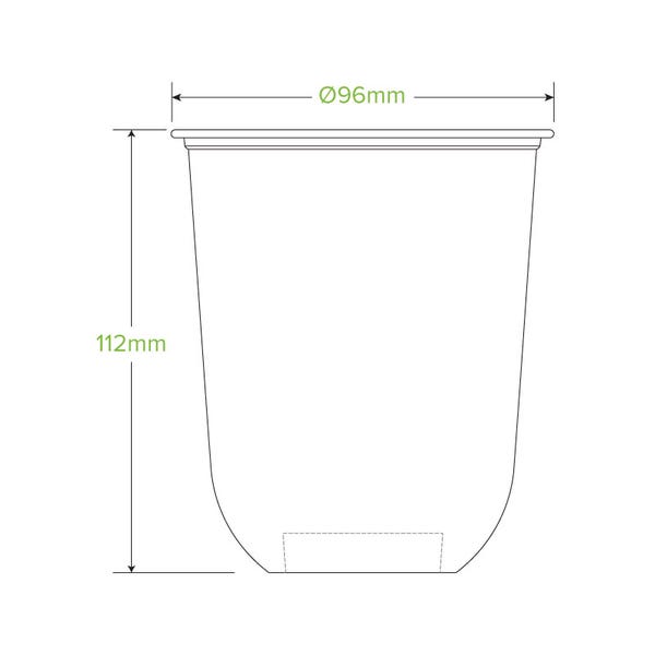 BioPak 20 Pack - 500ml Clear Tumbler BioCups - (Carton of 240)